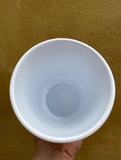 white ceramic pot - 12cm diameter - indoor plant pot - golden plate is not included - parijat plant pot - best plant pot shop - plant pot selling - interior plant pot - interior houseplant pot - white plant pot - cute plant pot