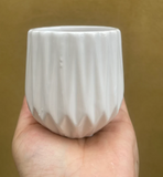 white ceramic pot - indoor plant pot - mini plant pot - Parijat Plant 