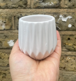 white ceramic pot - indoor plant pot - mini plant pot - Parijat Plant 