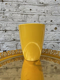 Yellow ceramic pot - 12cm diameter - indoor plant pot - golden plate is not included - Parijat Plant 