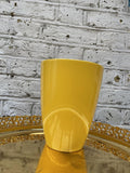 Yellow ceramic pot - 12cm diameter - indoor plant pot - golden plate is not included - parijat plant pot - plant pot - yellow plant pot - best plant pot - online plant shop 