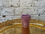 mini ceramic pot - indoor plant pot - golden plate is not included - online beat plant pot for sale - plant pot - purple plant pot - indoor plant pot - house plant pot for decoration - home decoration 