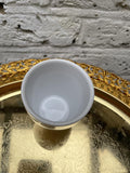 mini ceramic pot - indoor plant pot - golden plate is not included - Parijat Plant 