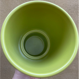 Green ceramic pot - 12cm diameter - indoor plant pot - golden plate is not included - Parijat Plant 